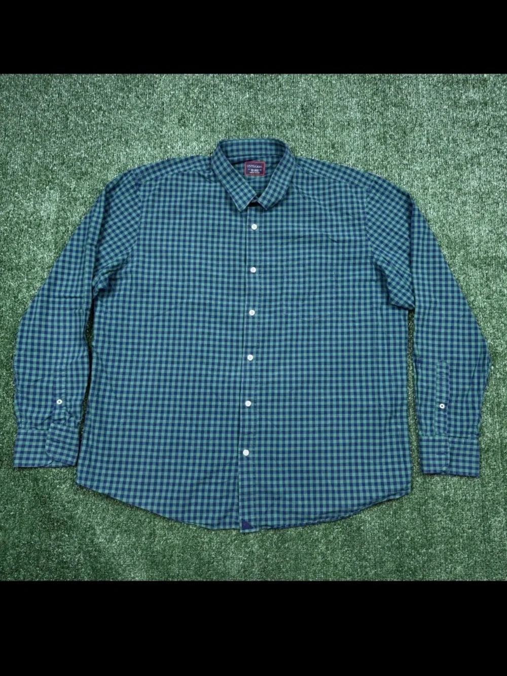 Untuckit Button Up Shirt Mens Size 2XL Green Plaid Checkered Long Sleeve - Picture 1 of 4